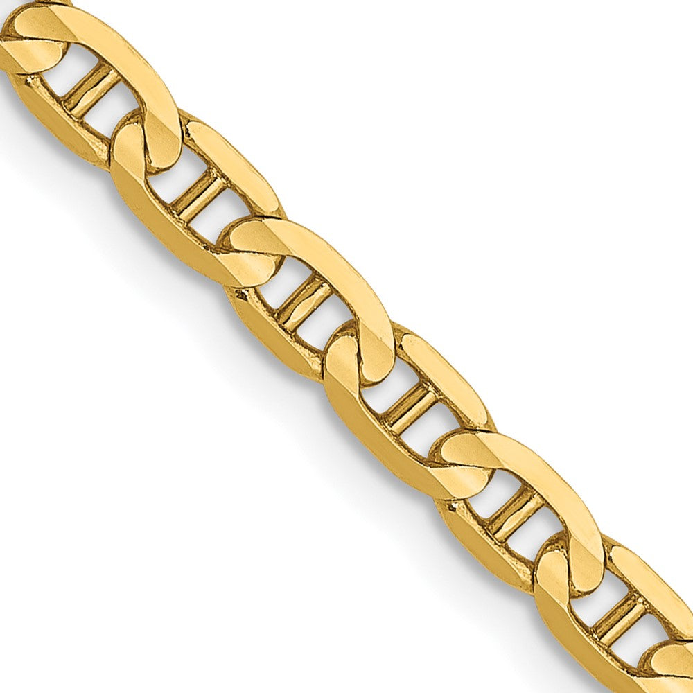 16 Inch 14K 3mm Concave Anchor Chain Necklace