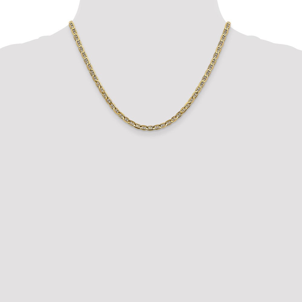 18 Inch 14K 3.75mm Concave Anchor Chain Necklace
