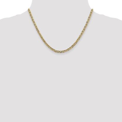 18 Inch 14K 3.75mm Concave Anchor Chain Necklace