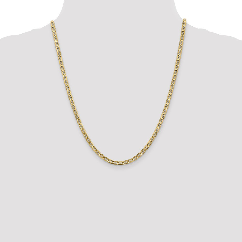 22 Inch 14K 3.75mm Concave Anchor Chain Necklace