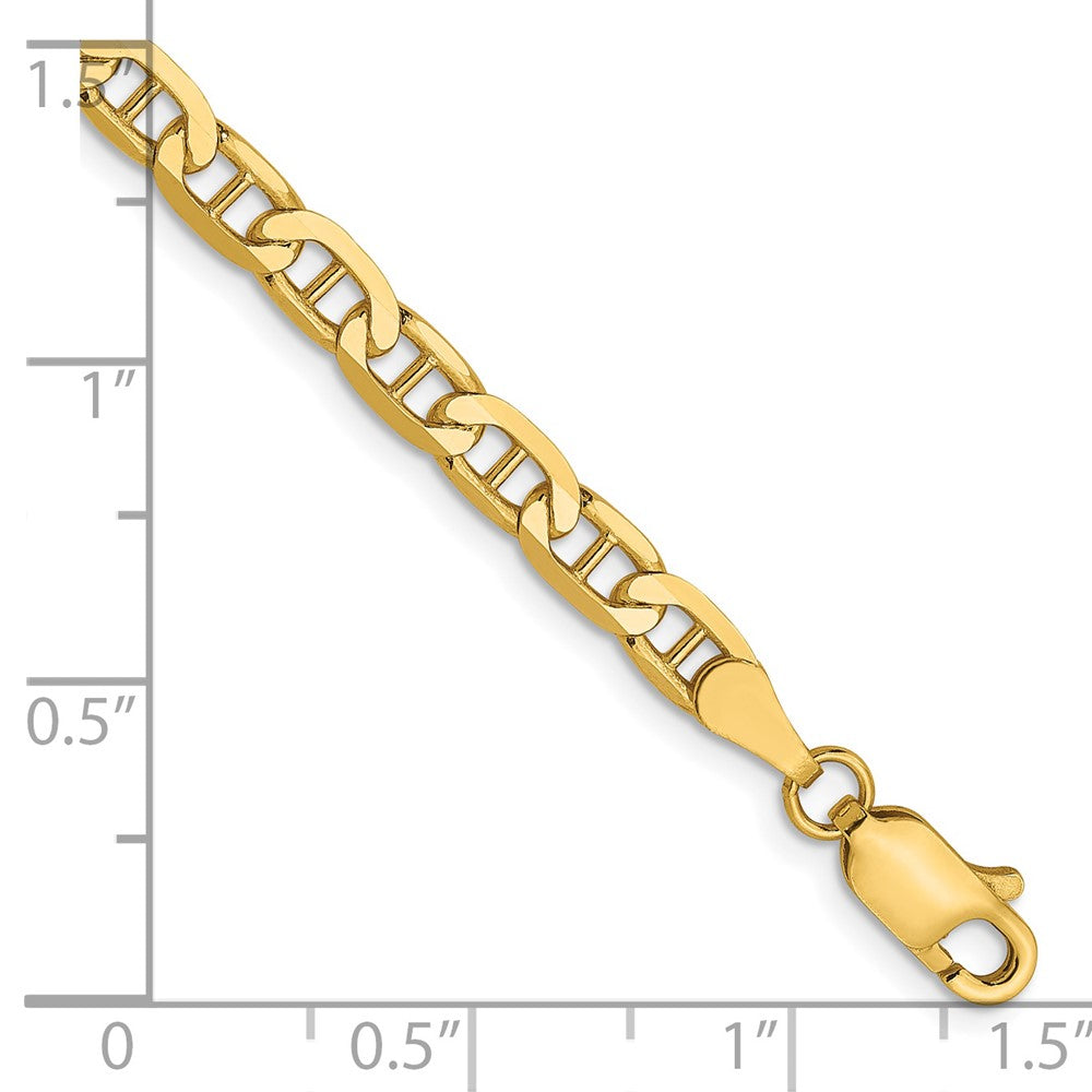 7 Inch 14K 3.75mm Concave Anchor Chain Bracelet