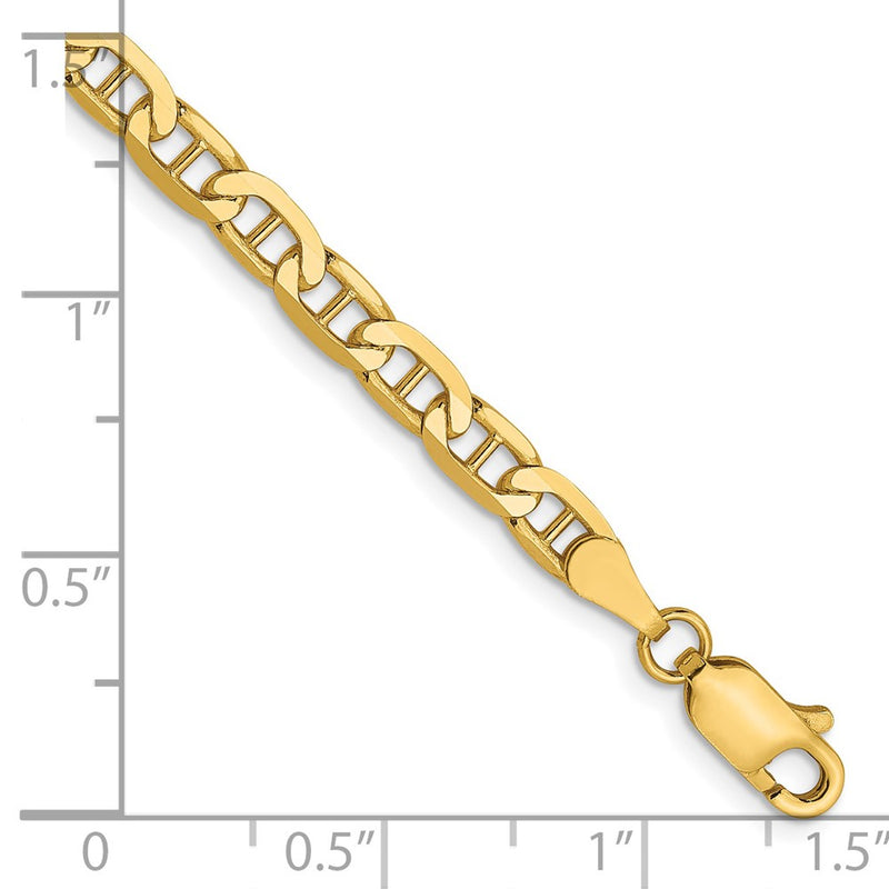 7 Inch 14K 3.75mm Concave Anchor Chain Bracelet