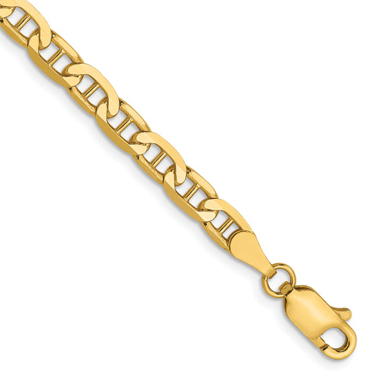 7 Inch 14K 3.75mm Concave Anchor Chain