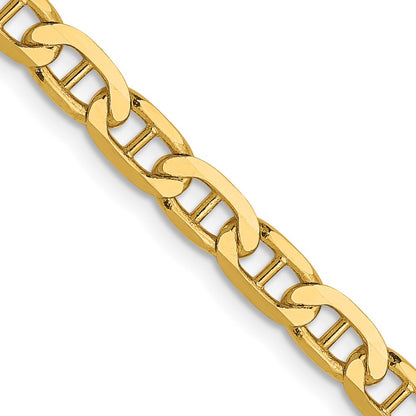 24 Inch 14K 3.75mm Concave Anchor Chain Necklace