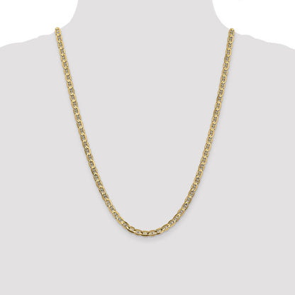 24 Inch 14K 4.5mm Concave Anchor Chain Necklace