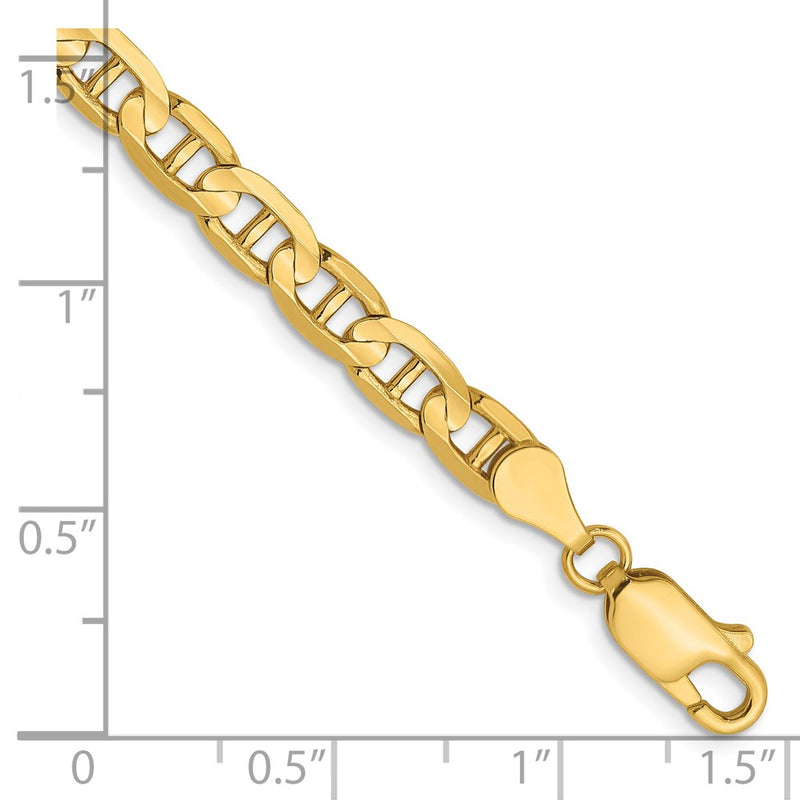 7 Inch 14K 4.5mm Concave Anchor Chain Bracelet