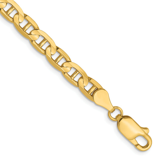 7 Inch 14K 4.5mm Concave Anchor Chain