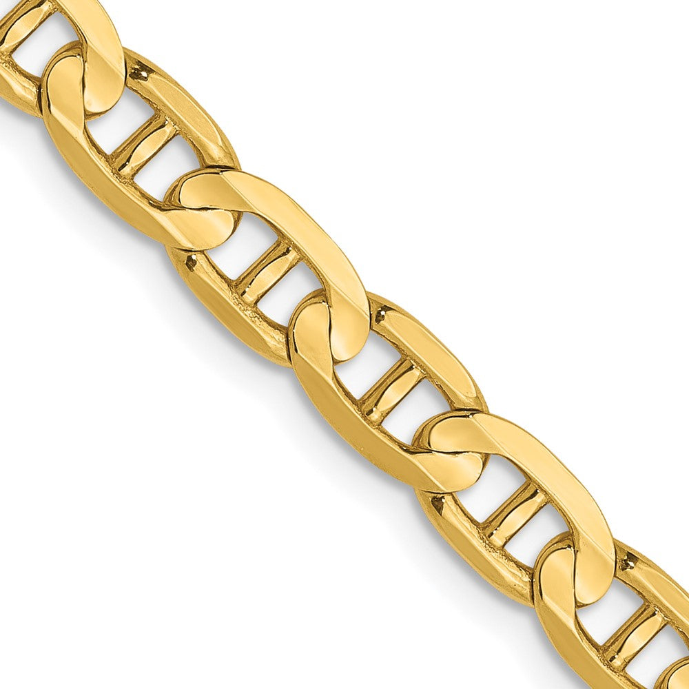 22 Inch 14K 4.5mm Concave Anchor Chain Necklace