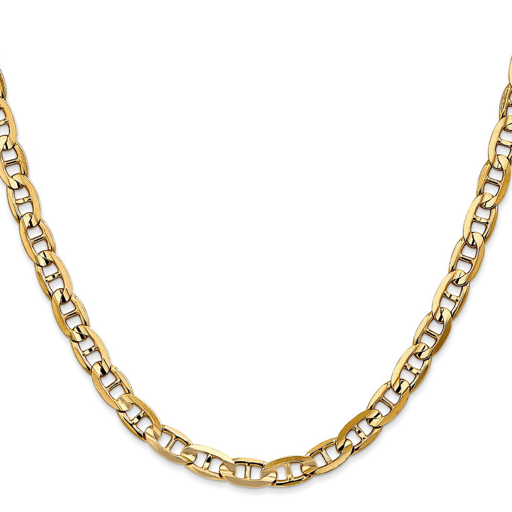 18 Inch 14K 5.25mm Concave Anchor Chain Necklace