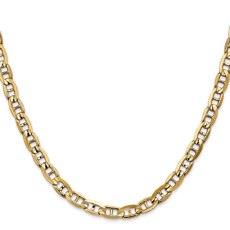 18 Inch 14K 5.25mm Concave Anchor Chain Necklace