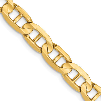 18 Inch 14K 5.25mm Concave Anchor Chain Necklace
