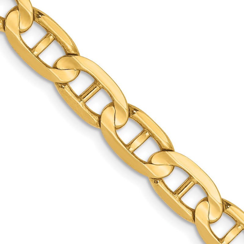 18 Inch 14K 5.25mm Concave Anchor Chain Necklace