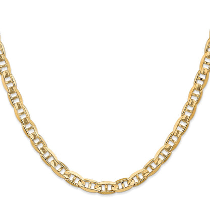 18 Inch 14K 6.25mm Concave Anchor Chain Necklace