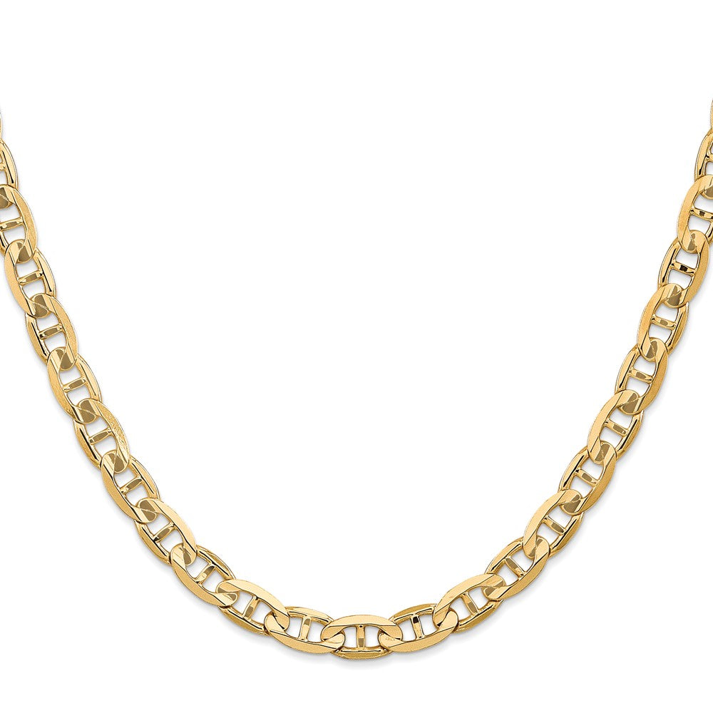 22 Inch 14K 6.25mm Concave Anchor Chain Necklace