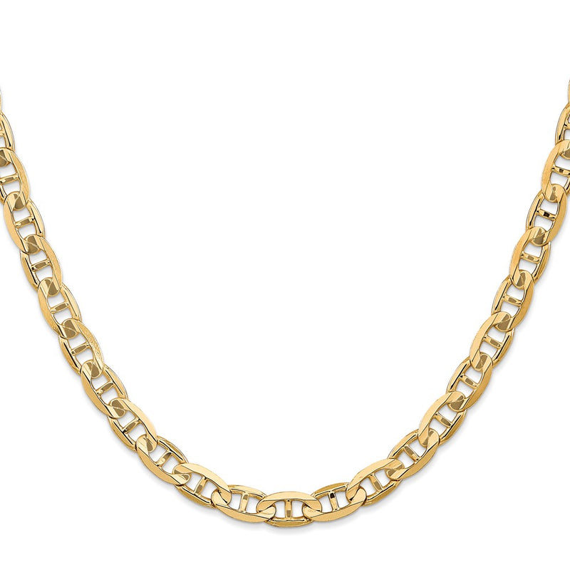 20 Inch 14K 6.25mm Concave Anchor Chain Necklace