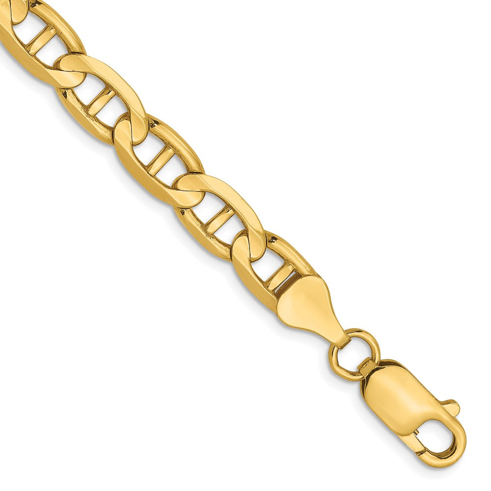 8 Inch 14K 6.25mm Concave Anchor Chain Bracelet