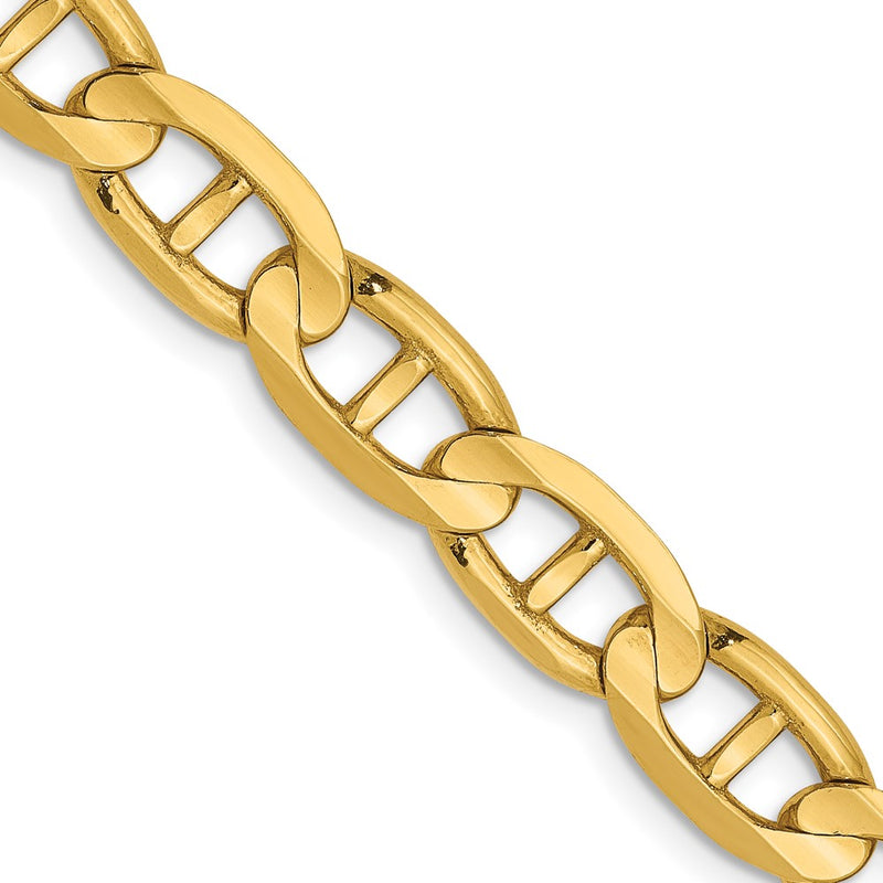 20 Inch 14K 6.25mm Concave Anchor Chain Necklace