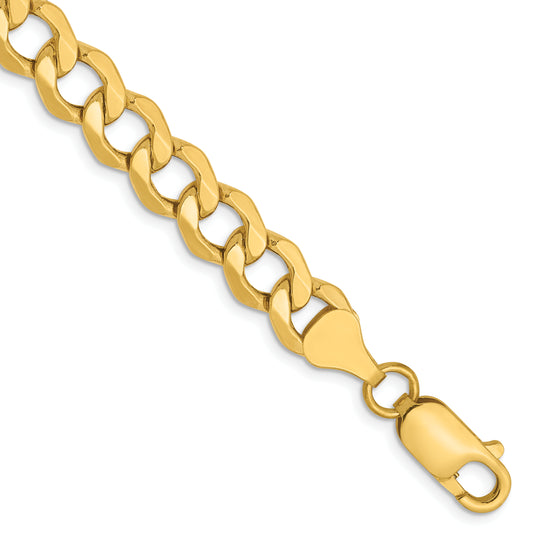 7 Inch 14K 7mm Semi-Solid Curb Link Chain