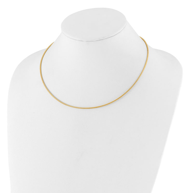 14K Yellow Gold 1.5mm D/C Neckwire Necklace
