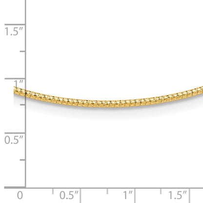 14K Yellow Gold 1.5mm D/C Neckwire Necklace