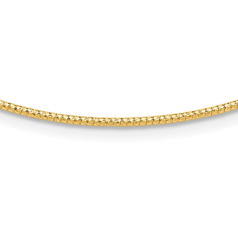 14K Yellow Gold 1.5mm D/C Neckwire Necklace