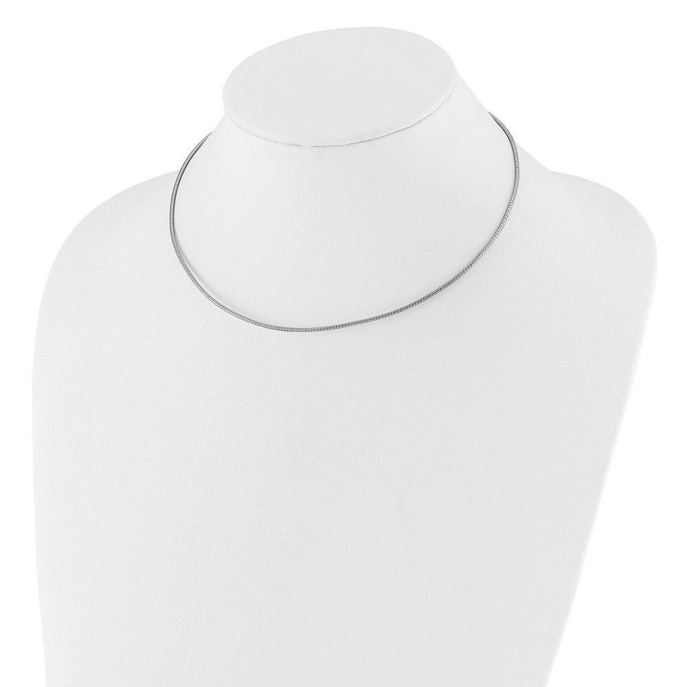 14K White Gold 1.5mm D/C Neckwire Necklace