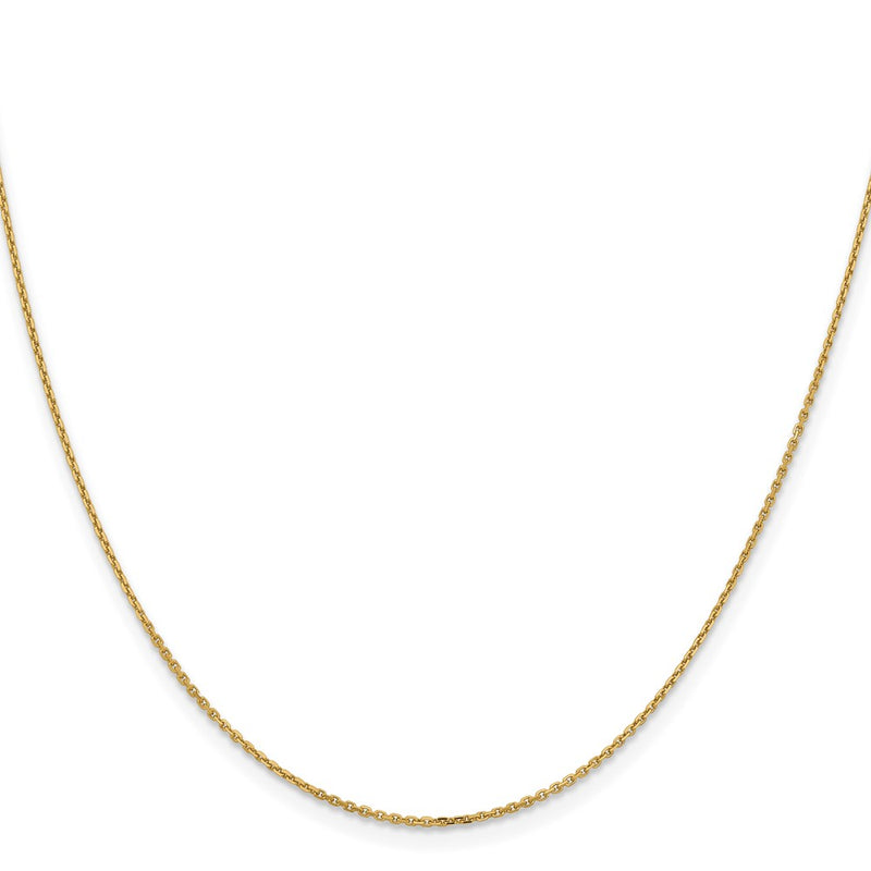 22 Inch 14K Yellow Gold 1.05mm D/C Cable Chain Necklace