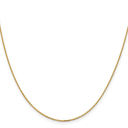 2 Inch 14K Yellow Gold 1.05mm D/C Cable Chain Necklace