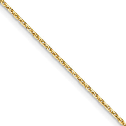2 Inch 14K Yellow Gold 1.05mm D/C Cable Chain Necklace