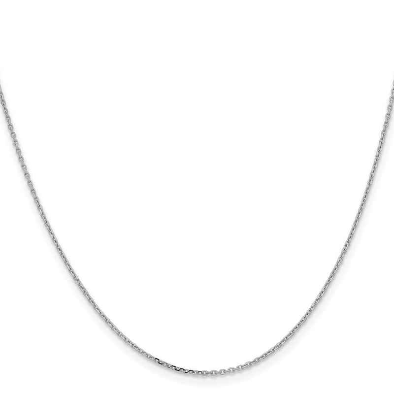 24 Inch 14K White Gold 1.05mm D/C Cable Chain Necklace