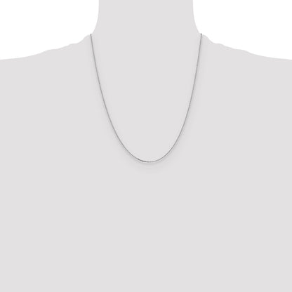 22 Inch 14K White Gold 1.05mm D/C Cable Chain Necklace