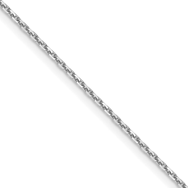 22 Inch 14K White Gold 1.05mm D/C Cable Chain Necklace