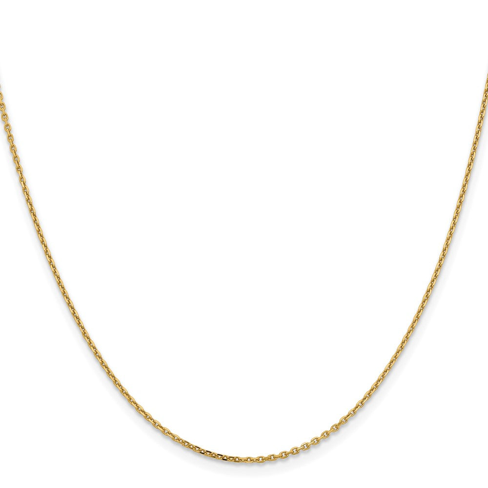 2 Inch 14K Yellow Gold 1.4mm D/C Cable Chain Necklace