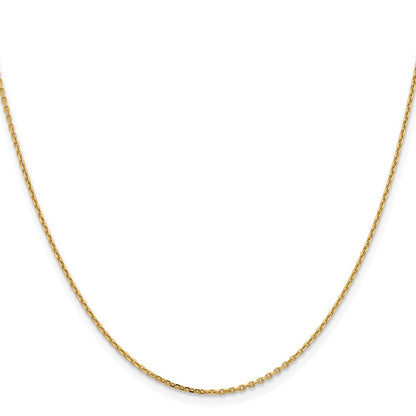 18 Inch 14K Yellow Gold 1.4mm D/C Cable Chain Necklace