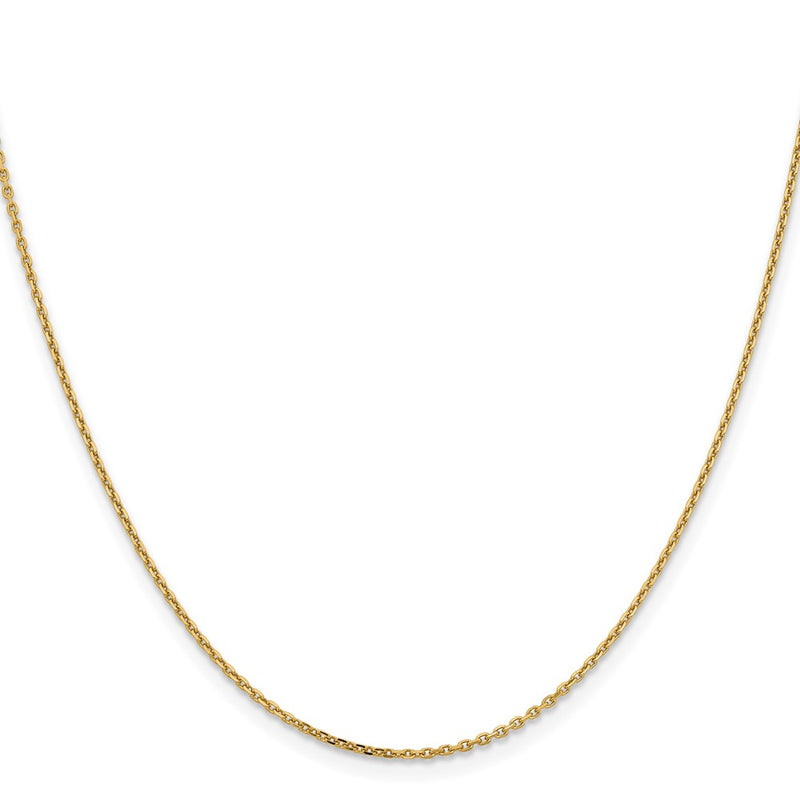 22 Inch 14K White Gold 1.4mm D/C Cable Chain Necklace