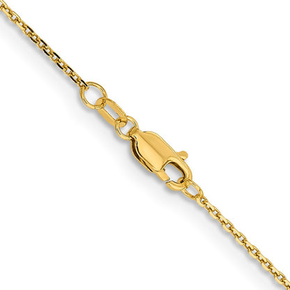 24 Inch 14K White Gold 1.4mm D/C Cable Chain Necklace