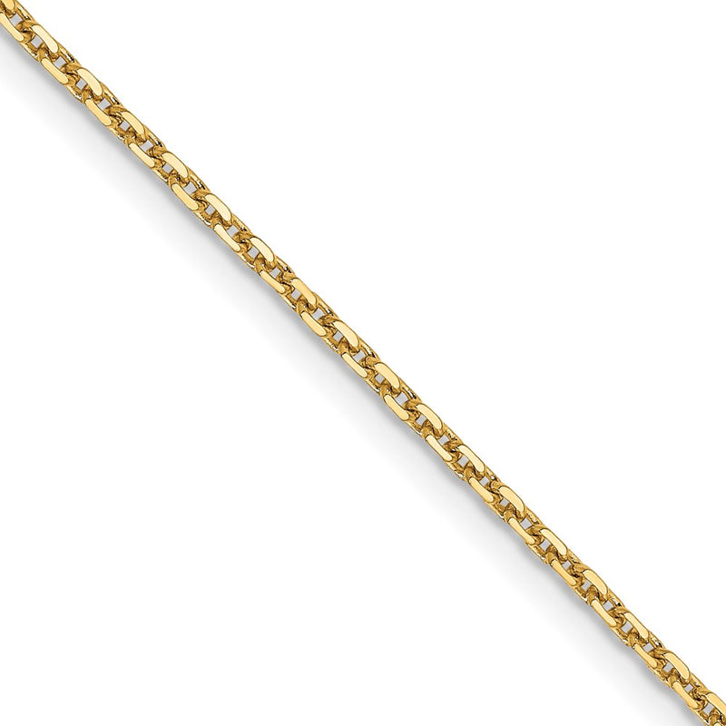 16 Inch 14K Yellow Gold 1.4mm D/C Cable Chain Necklace