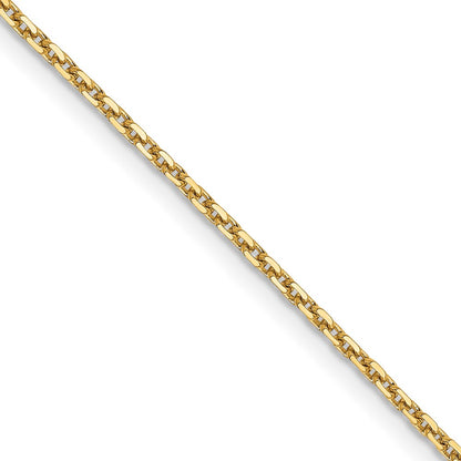 24 Inch 14K White Gold 1.4mm D/C Cable Chain Necklace
