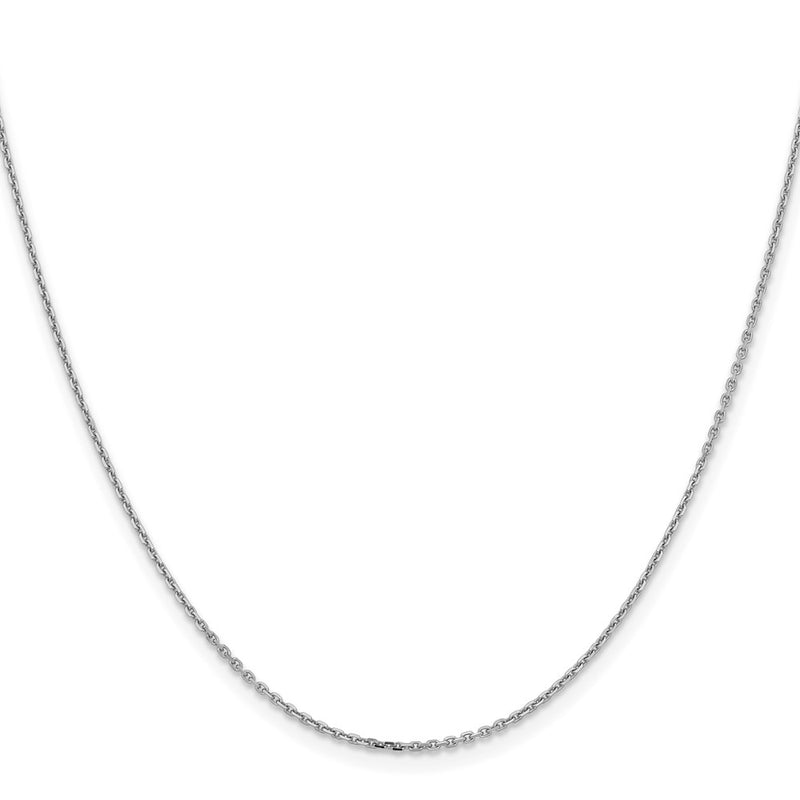 24 Inch 14K White Gold 1.4mm D/C Cable Chain Necklace