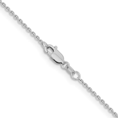 18 Inch 14K White Gold 1.4mm D/C Cable Chain Necklace
