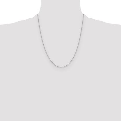 22 Inch 14K White Gold 1.4mm D/C Cable Chain Necklace