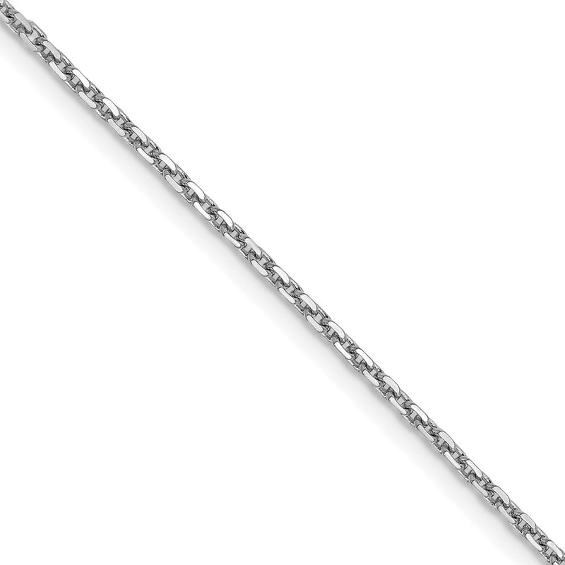 24 Inch 14K White Gold 1.4mm D/C Cable Chain Necklace