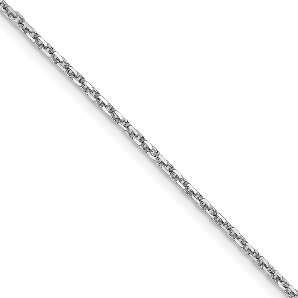 22 Inch 14K White Gold 1.4mm D/C Cable Chain Necklace