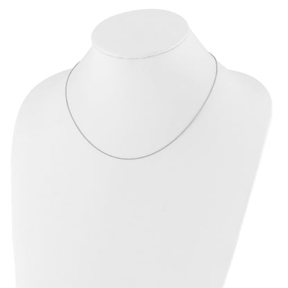 18 Inch 14K White Gold 1.25mm Round Cable 1In+1In Adjustable Chain Necklace