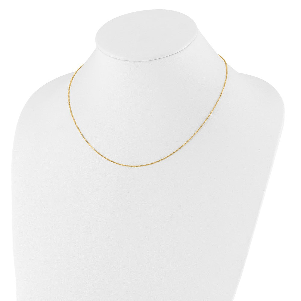 26 Inch 14K Yellow Gold 1.25mm Round Cable 2In+2In Adjustable Chain Necklace