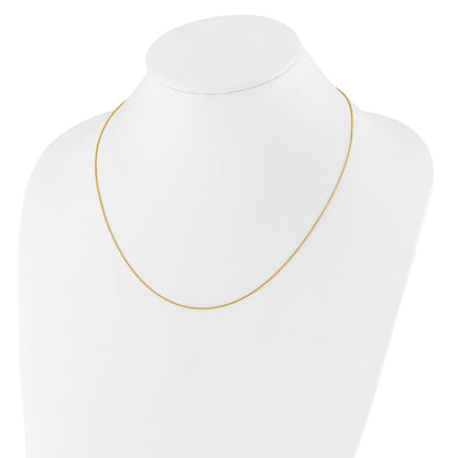 18 Inch 14K Yellow Gold 1.25mm Round Cable 1In+1In Adjustable Chain Necklace