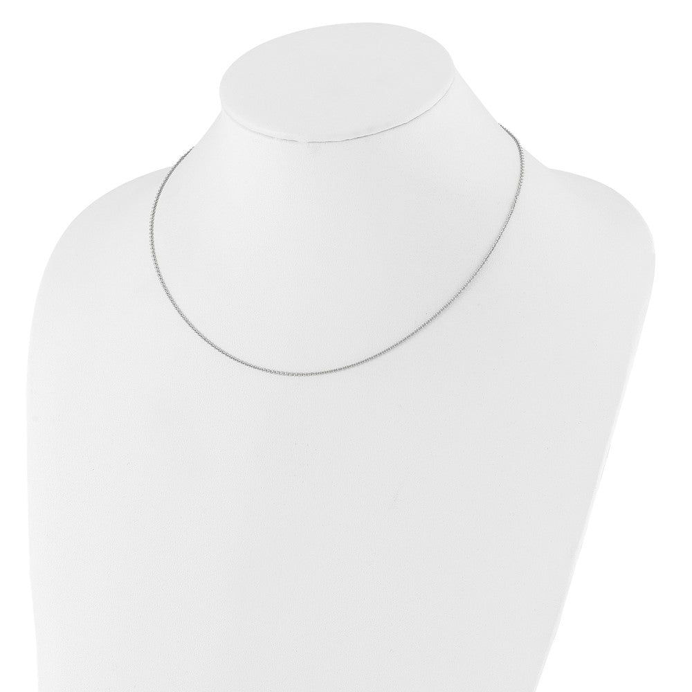 2 Inch 14K White Gold 1.4mm Round Cable 1In+1In Adjustable Chain Necklace