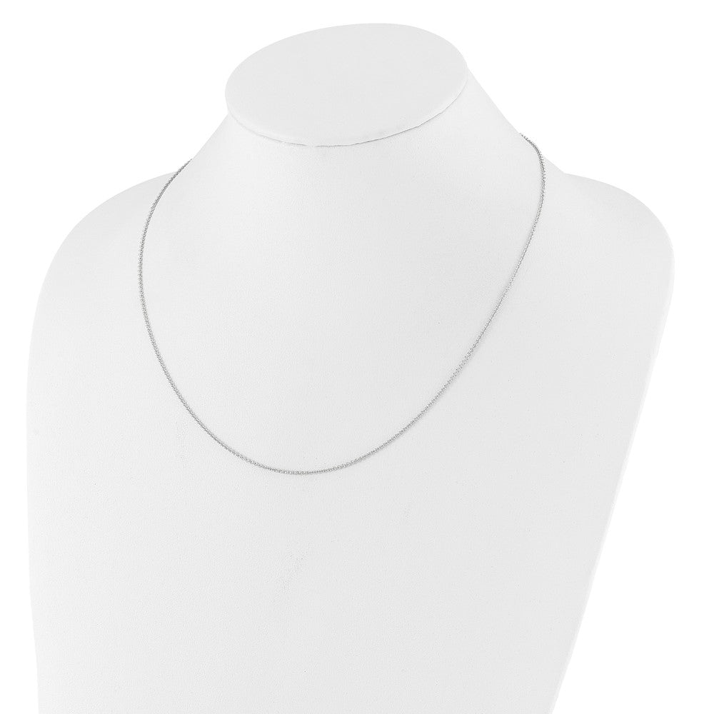 26 Inch 14K White Gold 1.4mm Round Cable 2In+2In Adjustable Chain Necklace