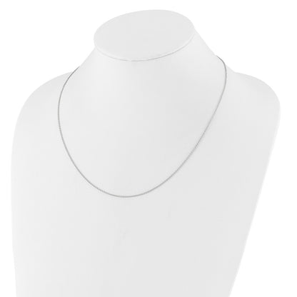 26 Inch 14K White Gold 1.4mm Round Cable 2In+2In Adjustable Chain Necklace