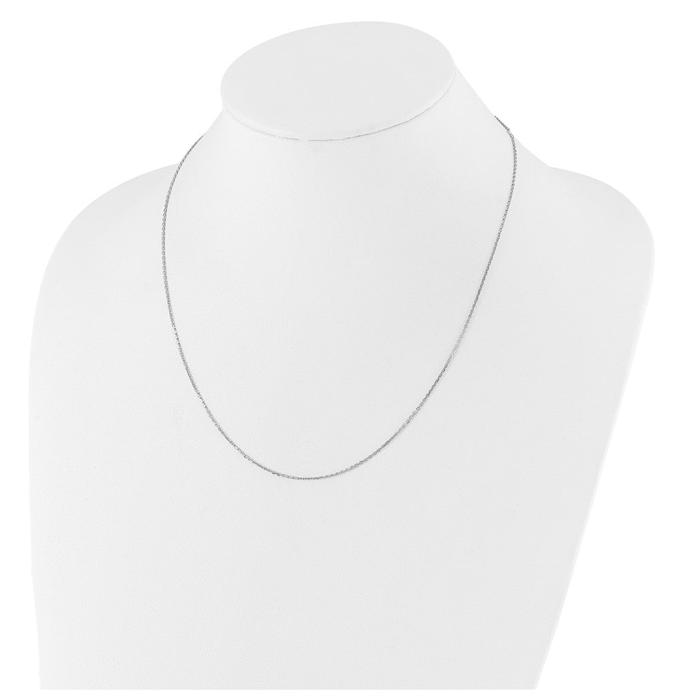 26 Inch 14K White Gold 1.1mm D/C Square Cable 2In+2In Adjustable Chain Necklace